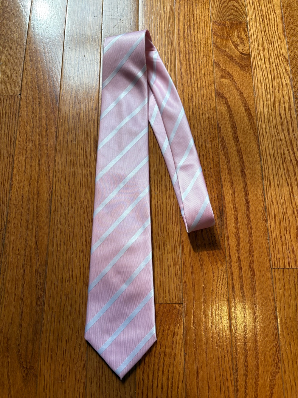 Men's Pink Diagonal Stripe Men’s Tie - Lightweight Formal Accessory